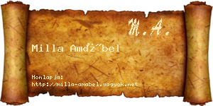 Milla Amábel névjegykártya